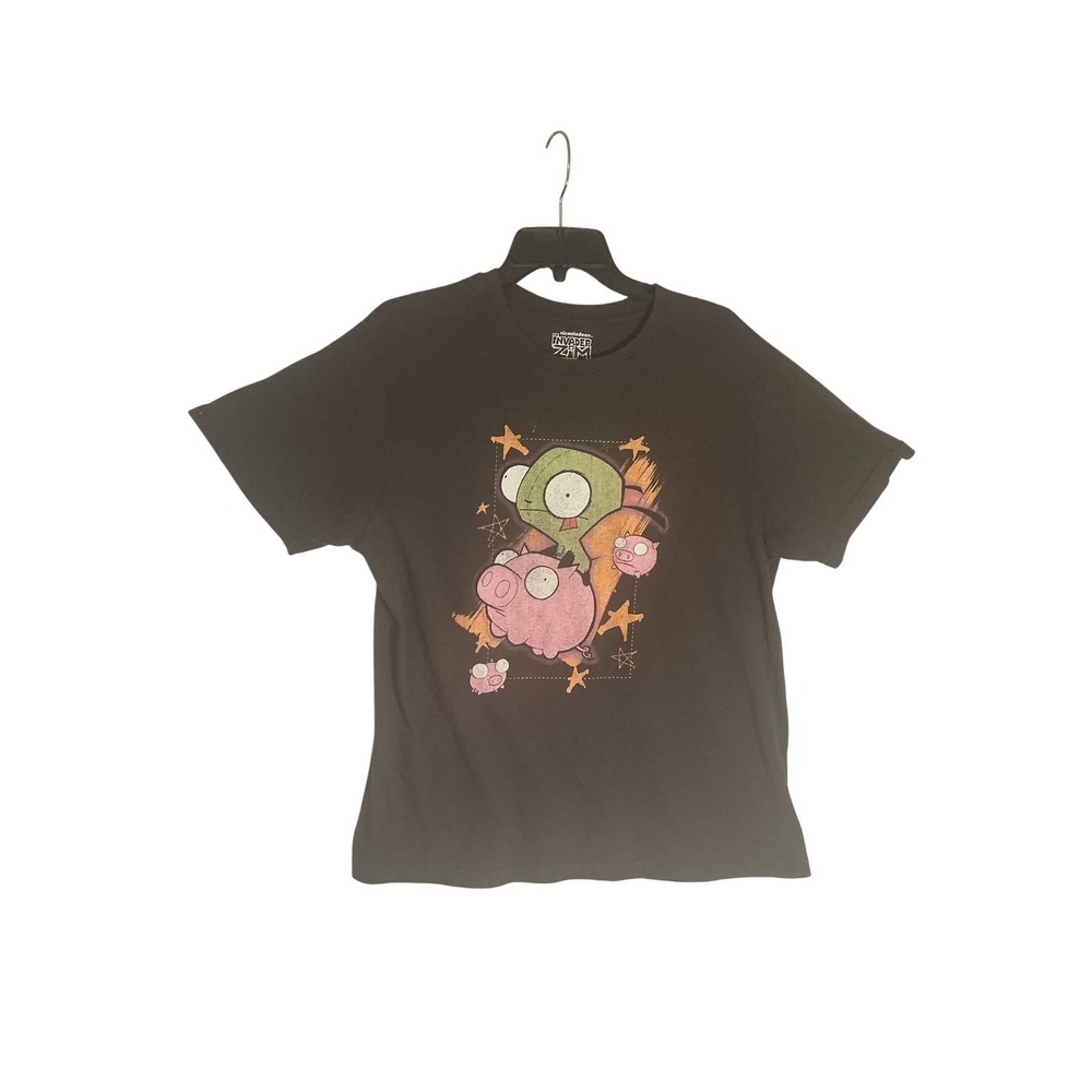 Nickelodeon Invader Zim Gir and Pig Graphic T-Shirt Black Mens Large L/G‎